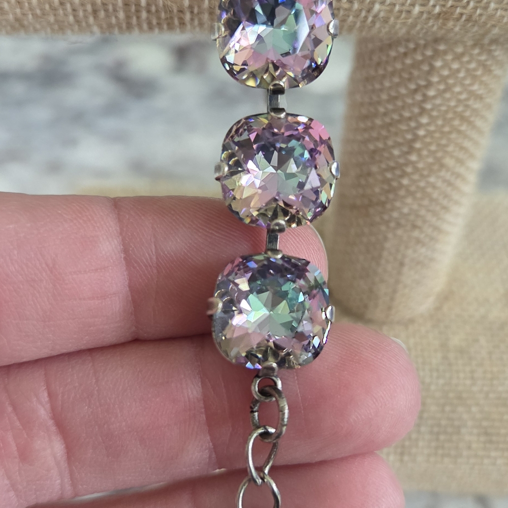 Purple and Pink 12mm Crystal Bracelet